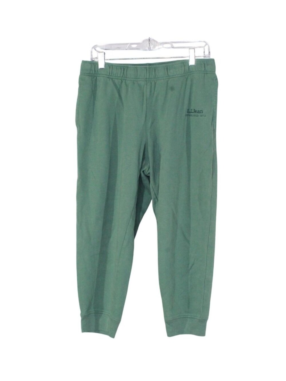 LL Bean Green Jersey Cotton Blend Fleece Jogger Sweatpants Size M